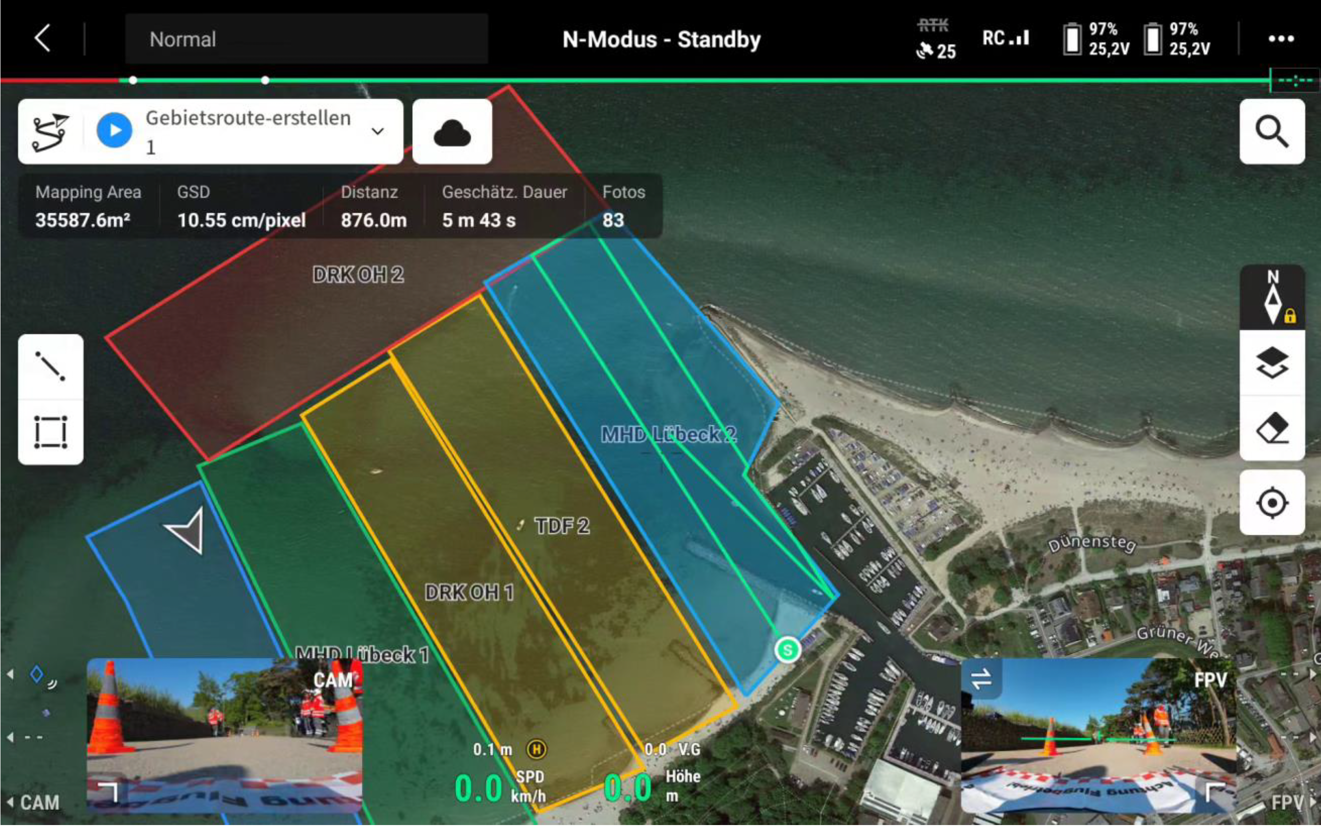 Скрин дисплея с интерфейсом DJI FlightHub 2