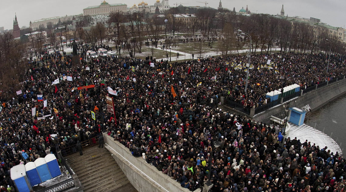 Митинг на Болотной - один из первых опытов отечественной дрон-журналистики