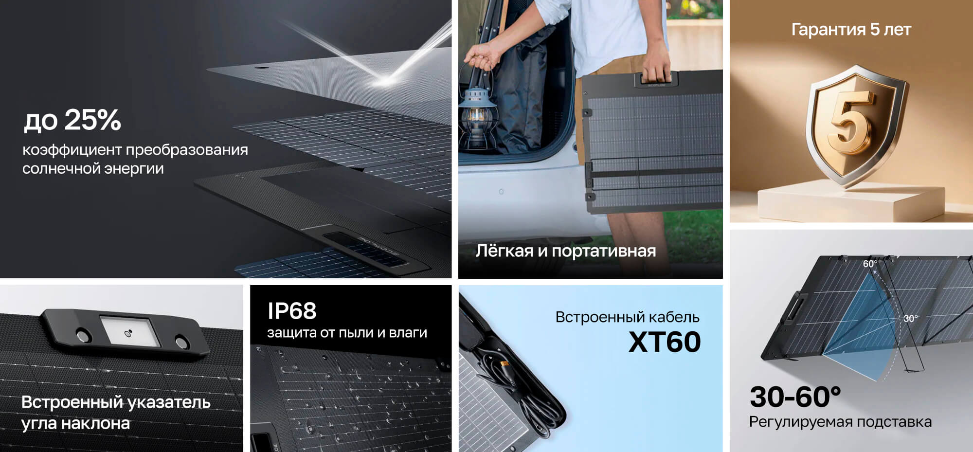 Cолнечная панель складная облегченная EcoFlow 220 Вт