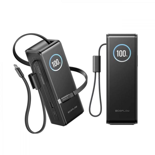 Повербанк EcoFlow RAPID 25k (25 000 мАч, 170 Вт, со встроенным и выдвижным кабелями 100 Вт)