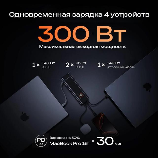 Повербанк EcoFlow RAPID Pro (27650 мАч, 300 Вт, встроенный кабель 140 Вт)