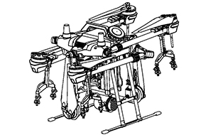Летательный аппарат (С распылительной системой и держателями пропеллеров) 